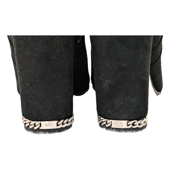 Michael Michael Kors Ankle Booties 9 Black Suede Zip 3"Block Heel V. Good - Picture 6 of 11